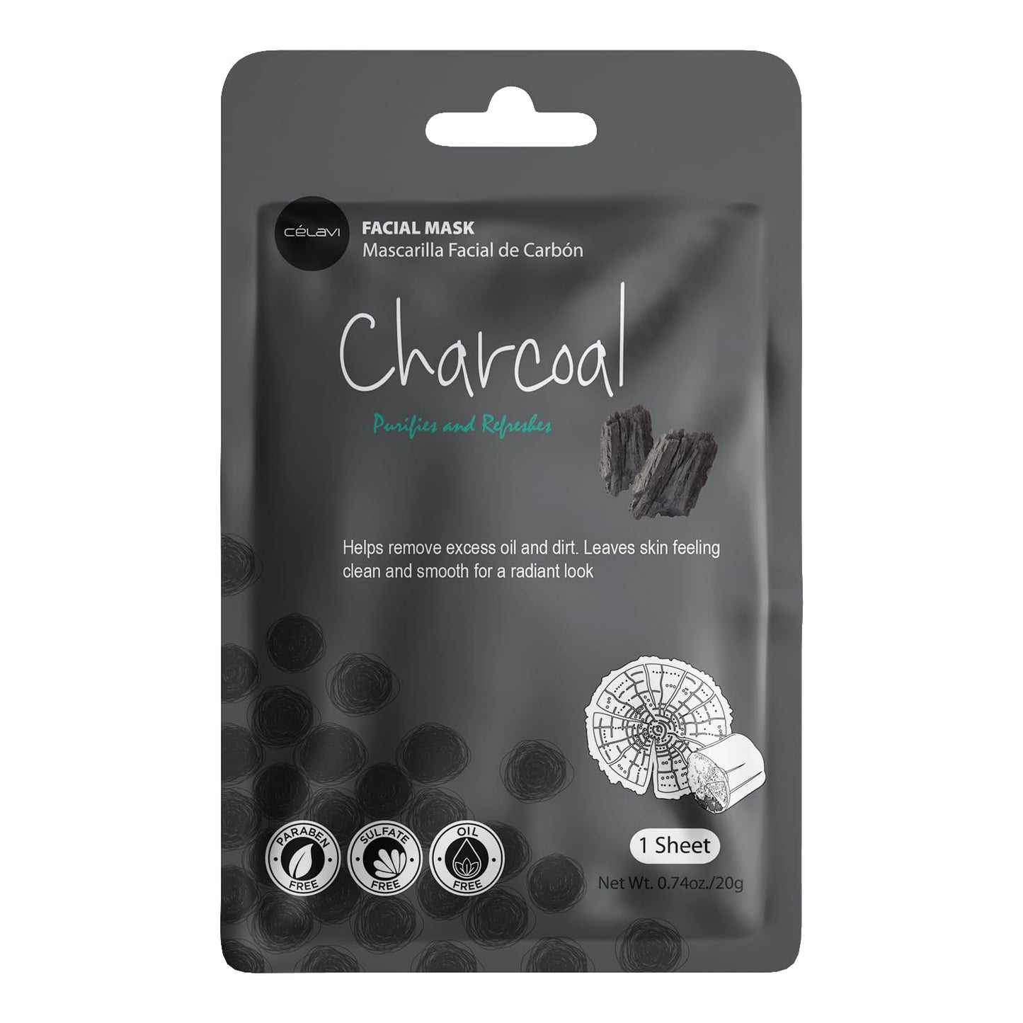 Celavi Essence Facial Face Mask Paper Sheet Korea Skin Care Moisturizing 12 Pack (Mix - 2 of Each) | Twelve Korean Essence Masks for Men, Two Each of Six Formulas. Charcoal, Tea Tree, Cucumber, Honey, Avocado, Pomegranate.