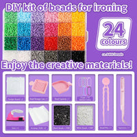 Pixel Art Fuse Beads Kit – Large DIY Craft Set with Iron, Arts & Crafts Supplies, Room Decorations, Fun Educational Toy for Boys & Girls