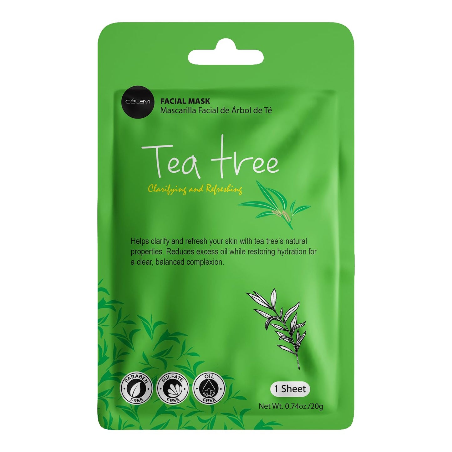 Celavi Essence Facial Face Mask Paper Sheet Korea Skin Care Moisturizing 12 Pack (Mix - 2 of Each) | Twelve Korean Essence Masks for Men, Two Each of Six Formulas. Charcoal, Tea Tree, Cucumber, Honey, Avocado, Pomegranate.