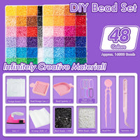 Pixel Art Fuse Beads Kit – Large DIY Craft Set with Iron, Arts & Crafts Supplies, Room Decorations, Fun Educational Toy for Boys & Girls