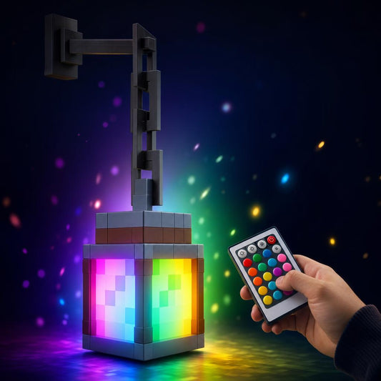 Lámpara pixel LED RGB, mando con 16 colores